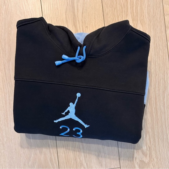 Jordan Jumpman 23 Hoodie Black Blue Pullover Fleece Sweatshirt Size Small - Picture 6 of 8